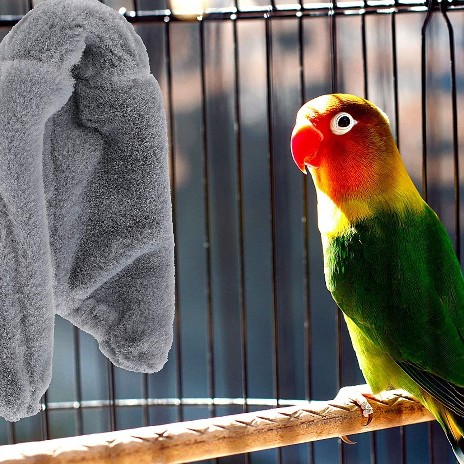 2 Pieces Comfort Corner  Bird Blanket, Cuddle Nest Hanging Toy for Bird Cage, Warm Bird Shelter Bed for Small and Medium Parrots, Cockatiel Pigeon and Lovebirds (M) - Image 2