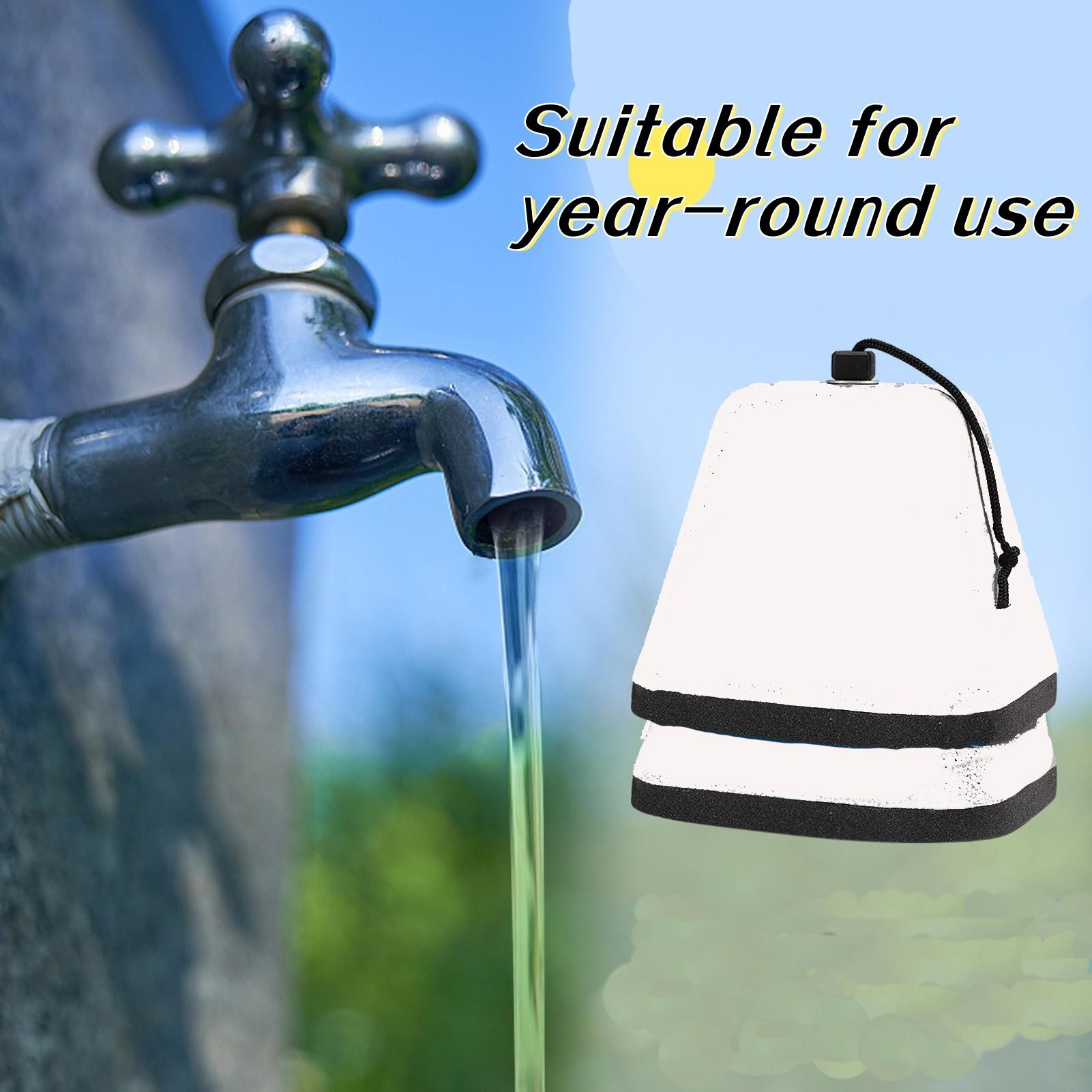 Outdoor Faucet Covers for Winter, Easy to Install Insulated Foam Protector Against Freeze for Outside Faucet Water Spigot Garden Hose Bib, 2 Pcs - Image 2
