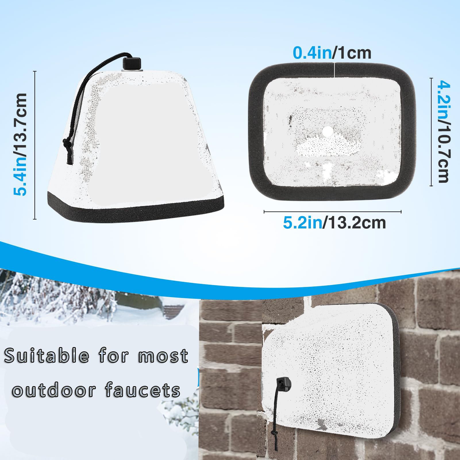 Outdoor Faucet Covers for Winter, Easy to Install Insulated Foam Protector Against Freeze for Outside Faucet Water Spigot Garden Hose Bib, 2 Pcs - Image 5