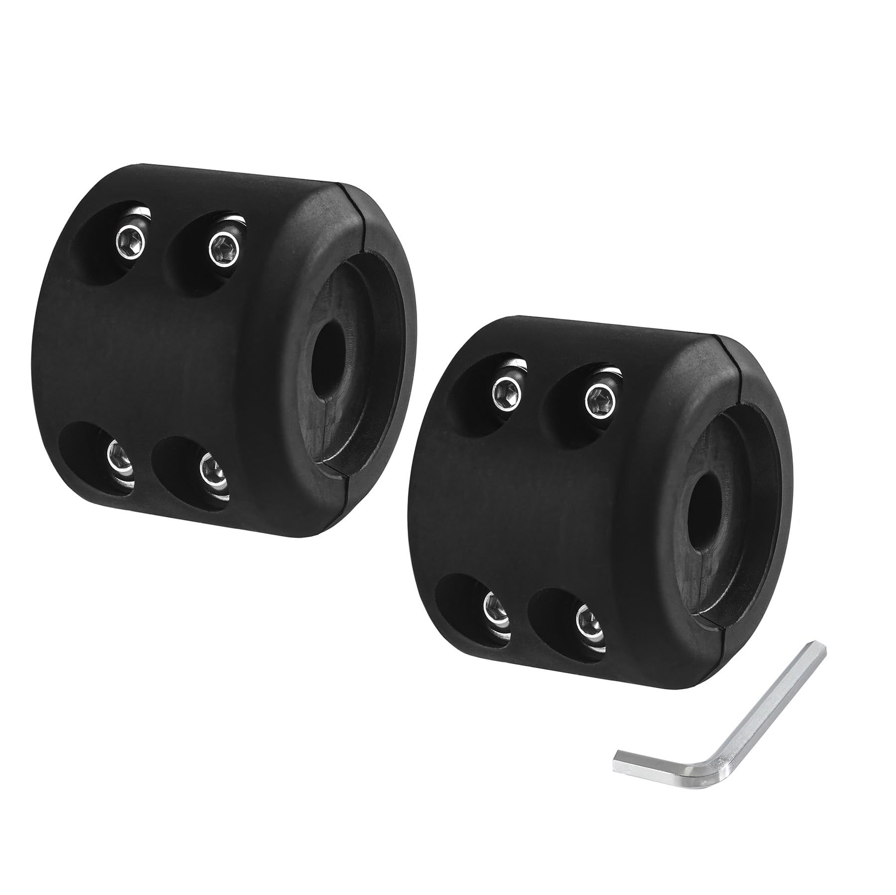 Winch Cable Hook Stopper, Rubber Winch Stopper for Wire & Synthetic Rope, with Stainless Steel Screws and Nuts Allen Wrench, (2-Pack black) - Image 1