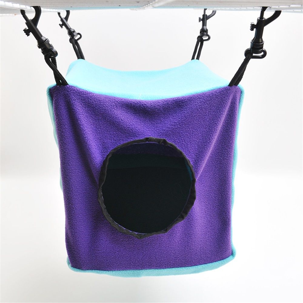 Small Animals Cube Hammock for Ferret, Rat, Chinchilla, Squirrel, Guinea Pig Cage Hanging Warm Hideout Bed - Image 1