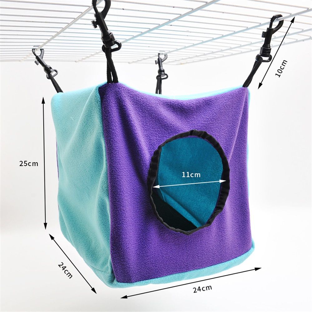 Small Animals Cube Hammock for Ferret, Rat, Chinchilla, Squirrel, Guinea Pig Cage Hanging Warm Hideout Bed - Image 5