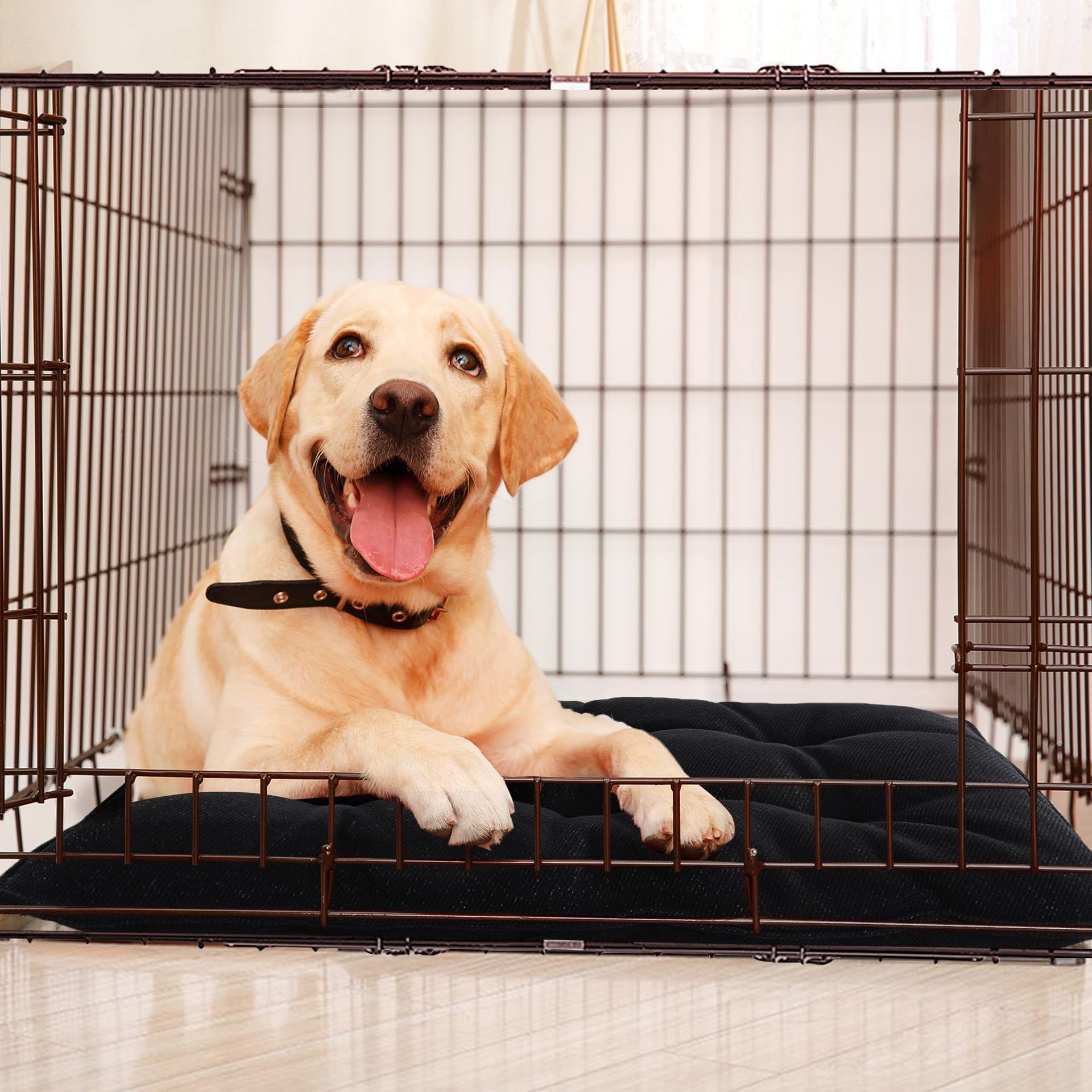 Chew Proof Indestructible Dog Beds for Aggressive Chewers,Durable Dog Crate Pad,Washable Tough Pet Mats for Kennel,Black,S 43*58cm - Image 2