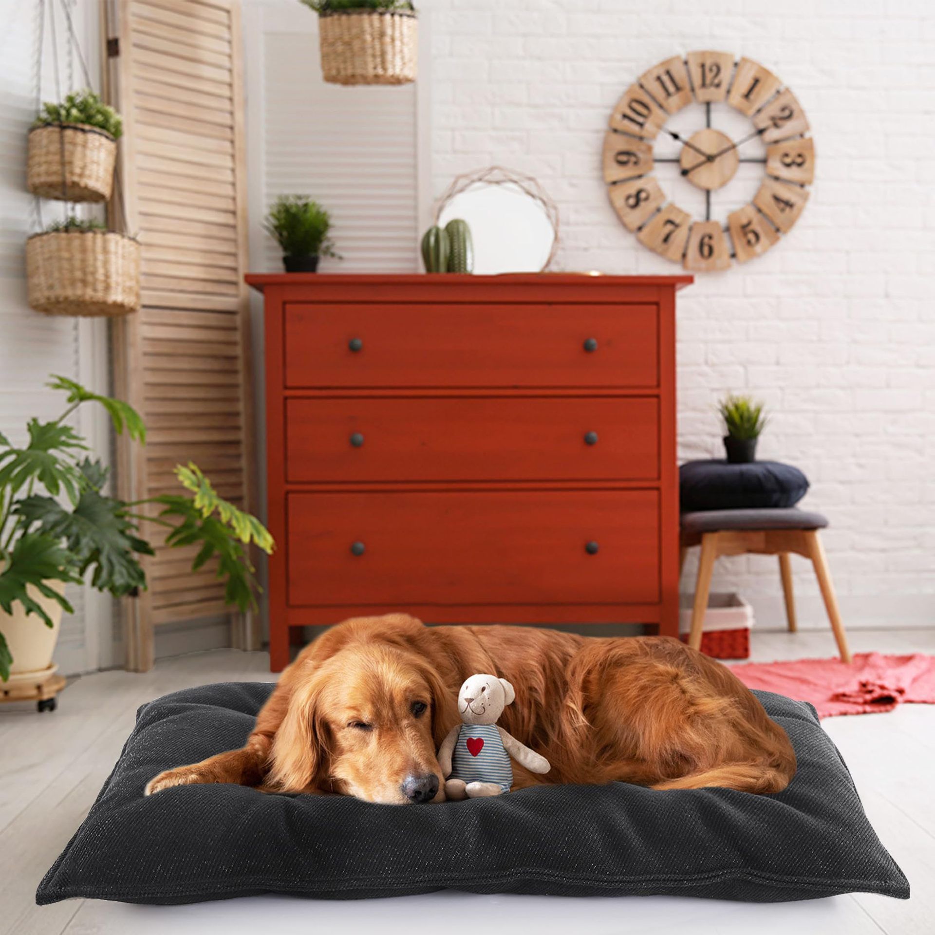 Chew Proof Indestructible Dog Beds for Aggressive Chewers,Durable Dog Crate Pad,Washable Tough Pet Mats for Kennel,Black,S 43*58cm - Image 3