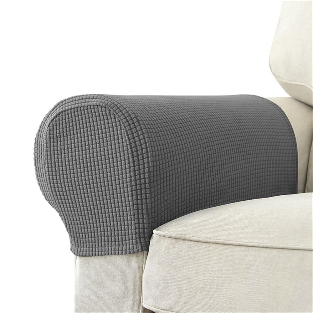 Machine washable household sofa armrests, chair covers, elastic sofa armrests covers (2-piece set of armrests, dark gray) - Image 2