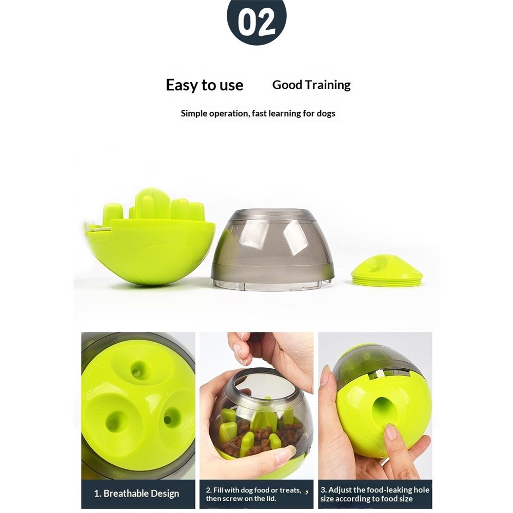 Dog & Cat Interactive Mental Stimulation Toy, Puzzle Treat Ball , Slow Feeding Ball,Puppy Herding Egg Treat Dispenser Tumbler (Green,oniy box) - Image 2