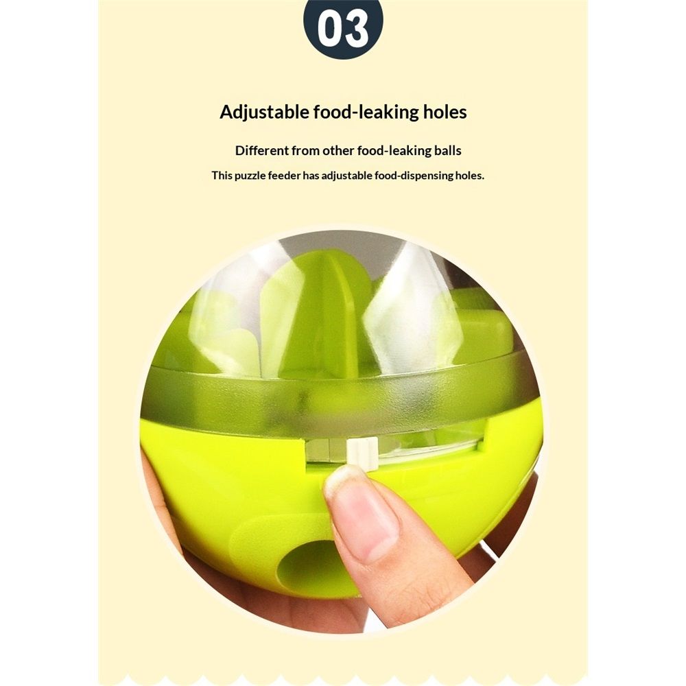 Dog & Cat Interactive Mental Stimulation Toy, Puzzle Treat Ball , Slow Feeding Ball,Puppy Herding Egg Treat Dispenser Tumbler (Green,oniy box) - Image 3