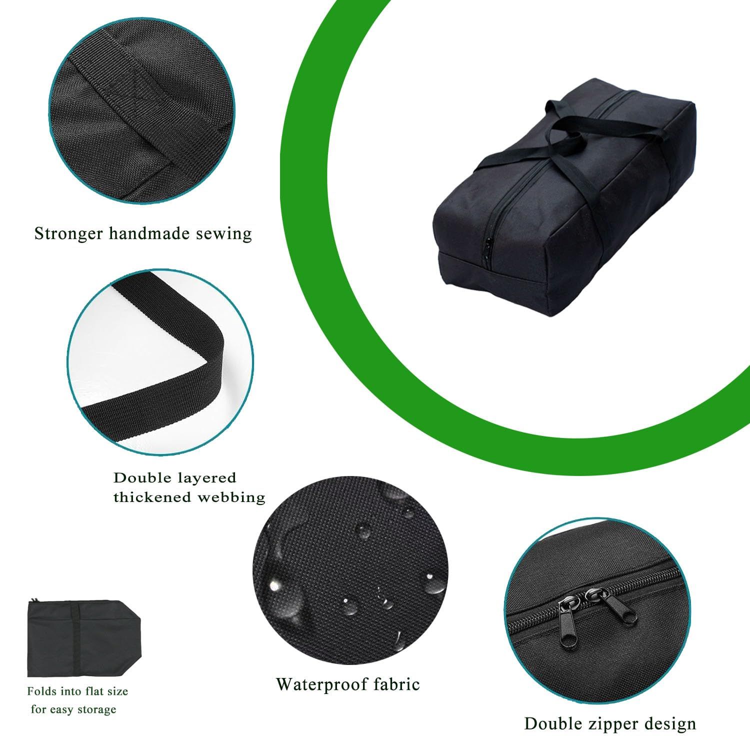 23.6x12.2x9.4 Inch Travel Duffle Bag (52L), Mid-Size Weekender for Overnight Trips, Camping, and Sports Gear Hauling, Water Resistant, Black - Image 3