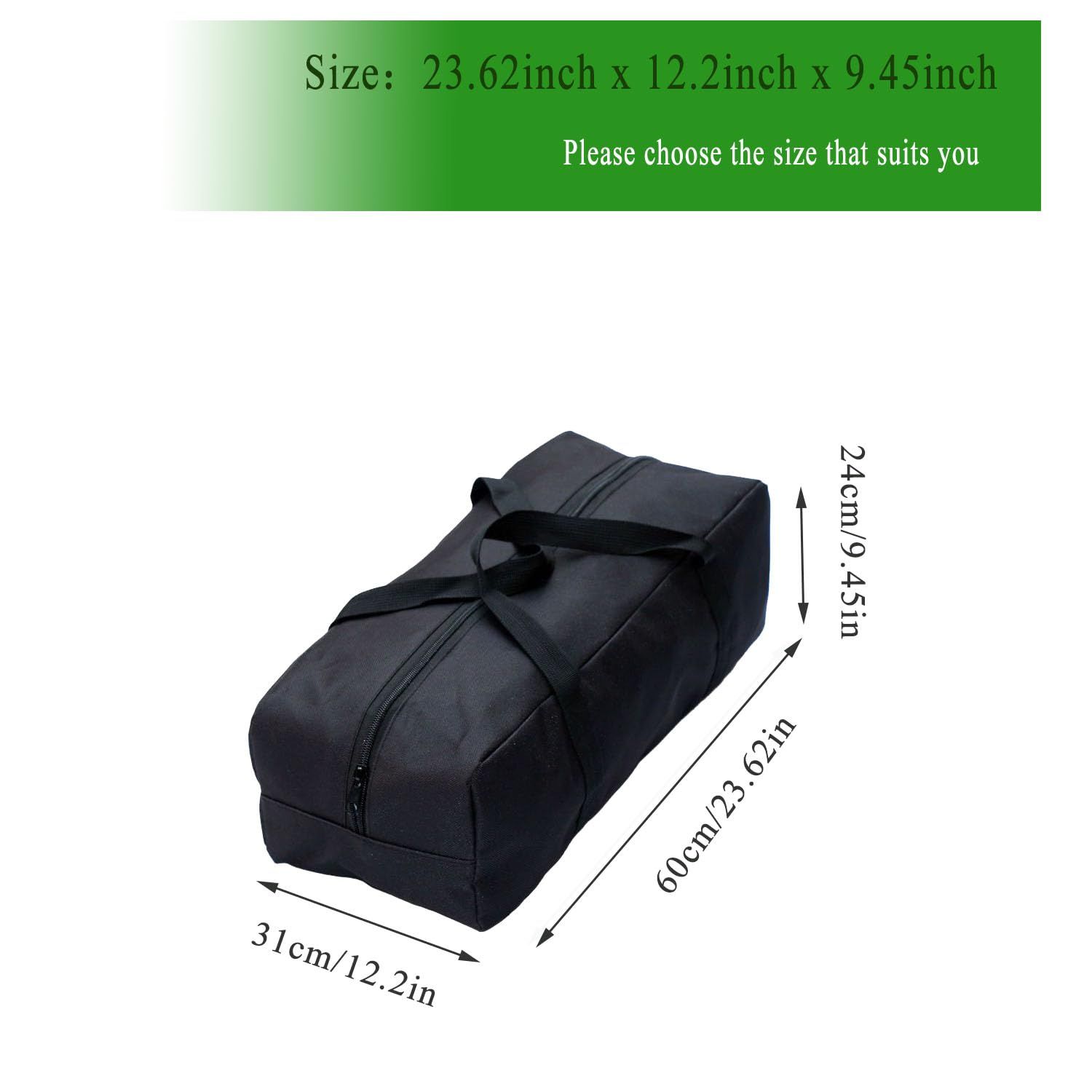 23.6x12.2x9.4 Inch Travel Duffle Bag (52L), Mid-Size Weekender for Overnight Trips, Camping, and Sports Gear Hauling, Water Resistant, Black - Image 4