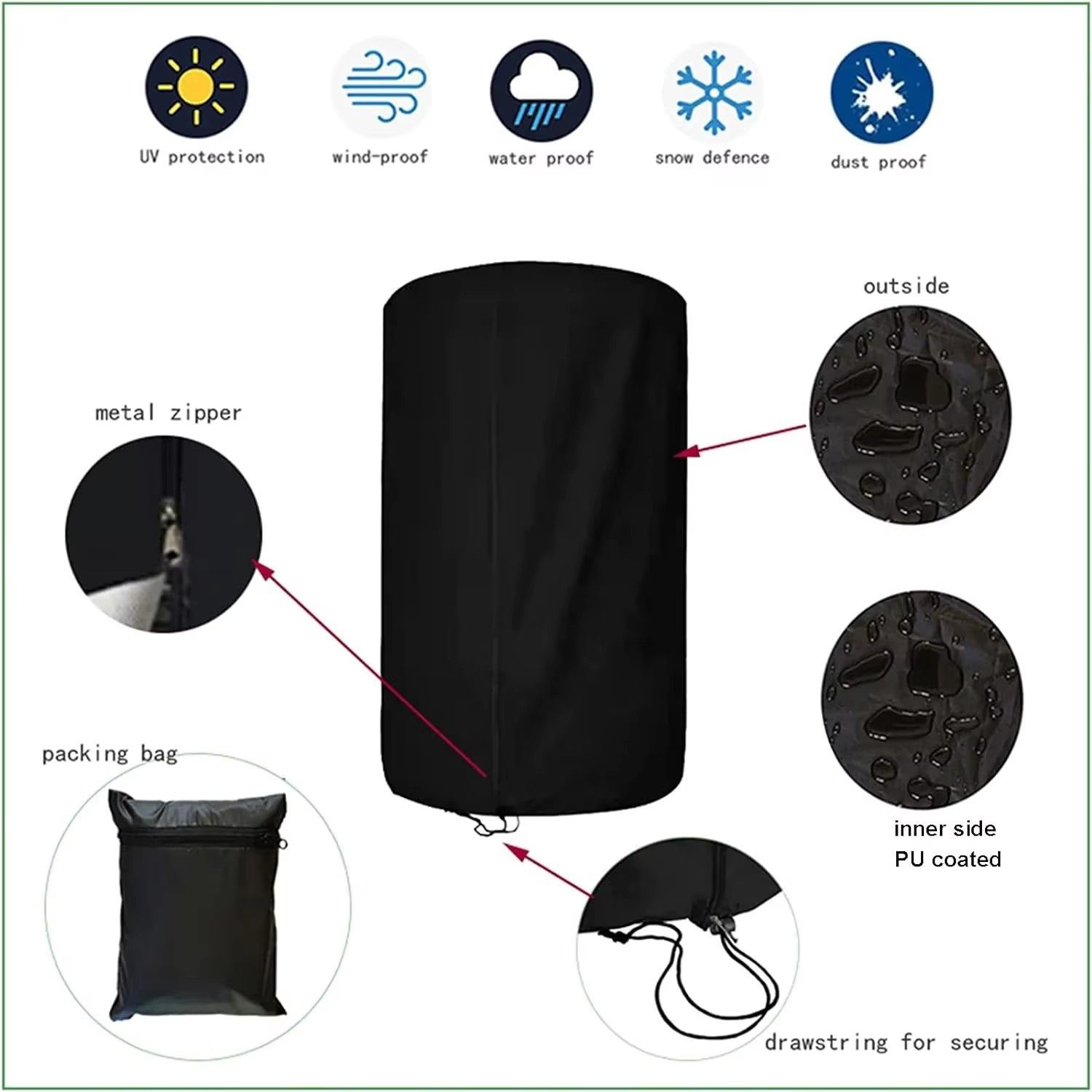 Tire Covers for Storage Large Tire Storage Bags Waterproof for Outdoor Indoor Update (Holding 4 Tires Up, Diameter 32