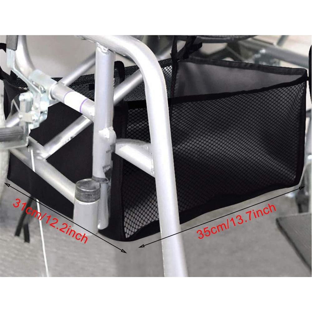 2 pack Wheelchair Bag, Rollator Seat Bag, Wheelchair Storage Bag, Side Storage Organizer, Lightweight and Heavy Duty Travel Tote, Under Seat Large Capacity Reusable Backpack Bag - Image 2