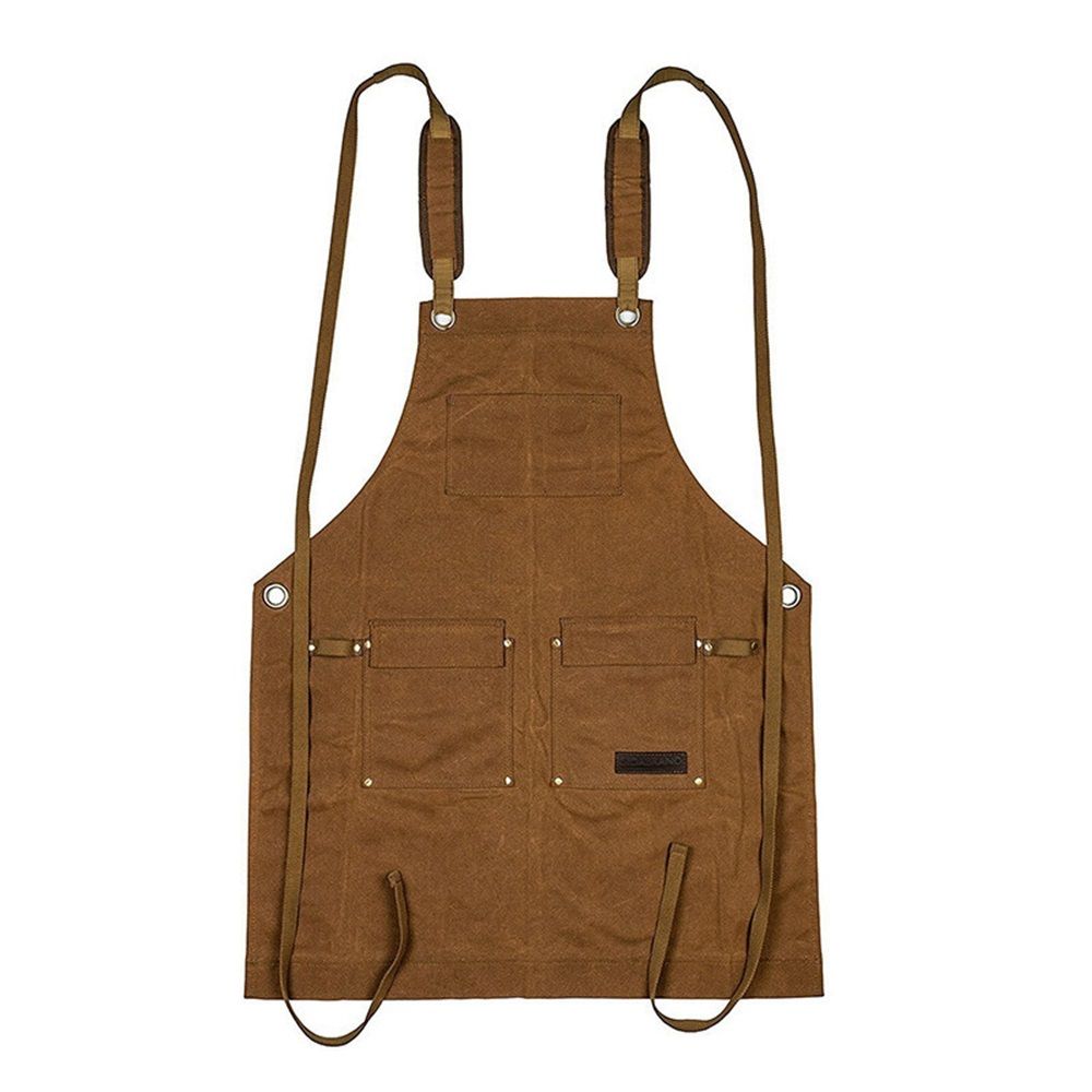Woodworking Apron for Men Shop Apron Thick Canvas Work Apron with Tool Pockets,Carpentry Electrician Garden Work Clothes - Image 1