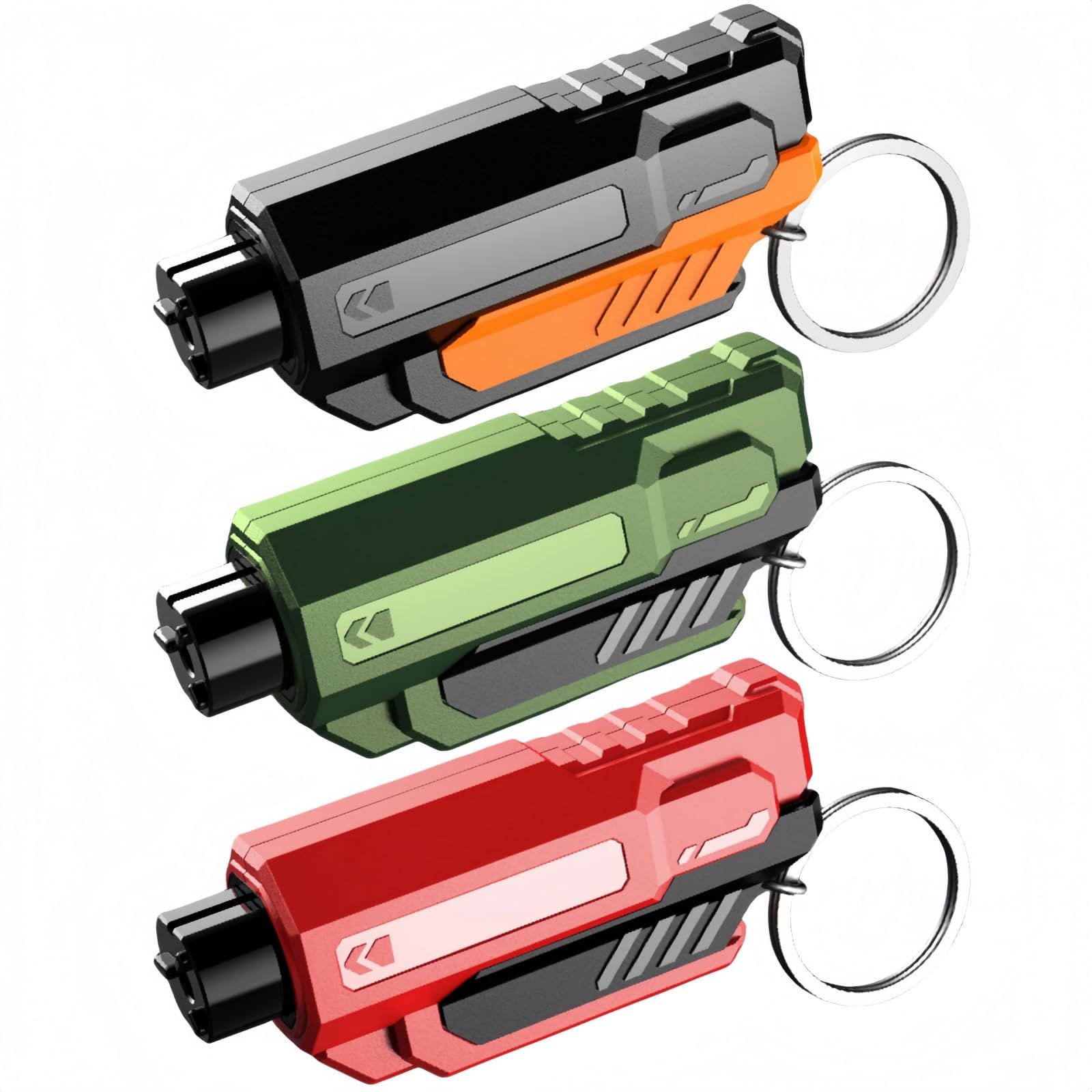 Window Breaker and Seatbelt Cutter Keychain,2 in 1 Car Safety Hammer Glass Break Under Water,Emergency Window Punch Escape Tool for Vehicle (3, redgreenorange) - Image 1