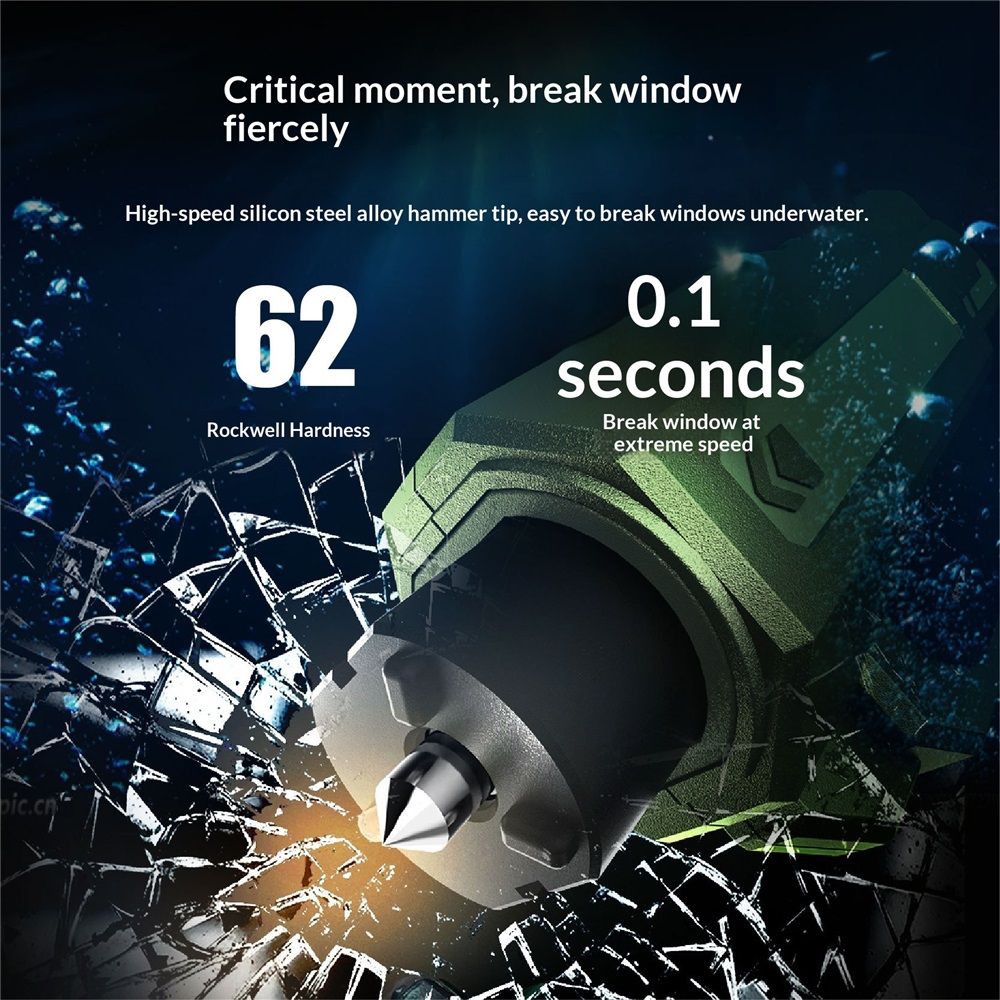 Window Breaker and Seatbelt Cutter Keychain,2 in 1 Car Safety Hammer Glass Break Under Water,Emergency Window Punch Escape Tool for Vehicle (3, redgreenorange) - Image 3