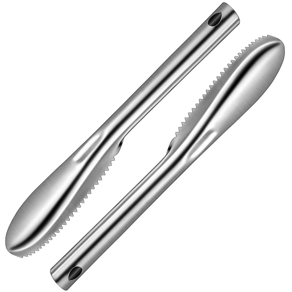 2 pack Fish Scaler Stainless Steel Fish Scaler Remover No Mess - Sturdy Fish Scale Remover Portable Fish Descaler Tool- Reliable Fish Cleaner Fish Scraper for Quick & Easy Fish Scaling Cleaning - Image 1