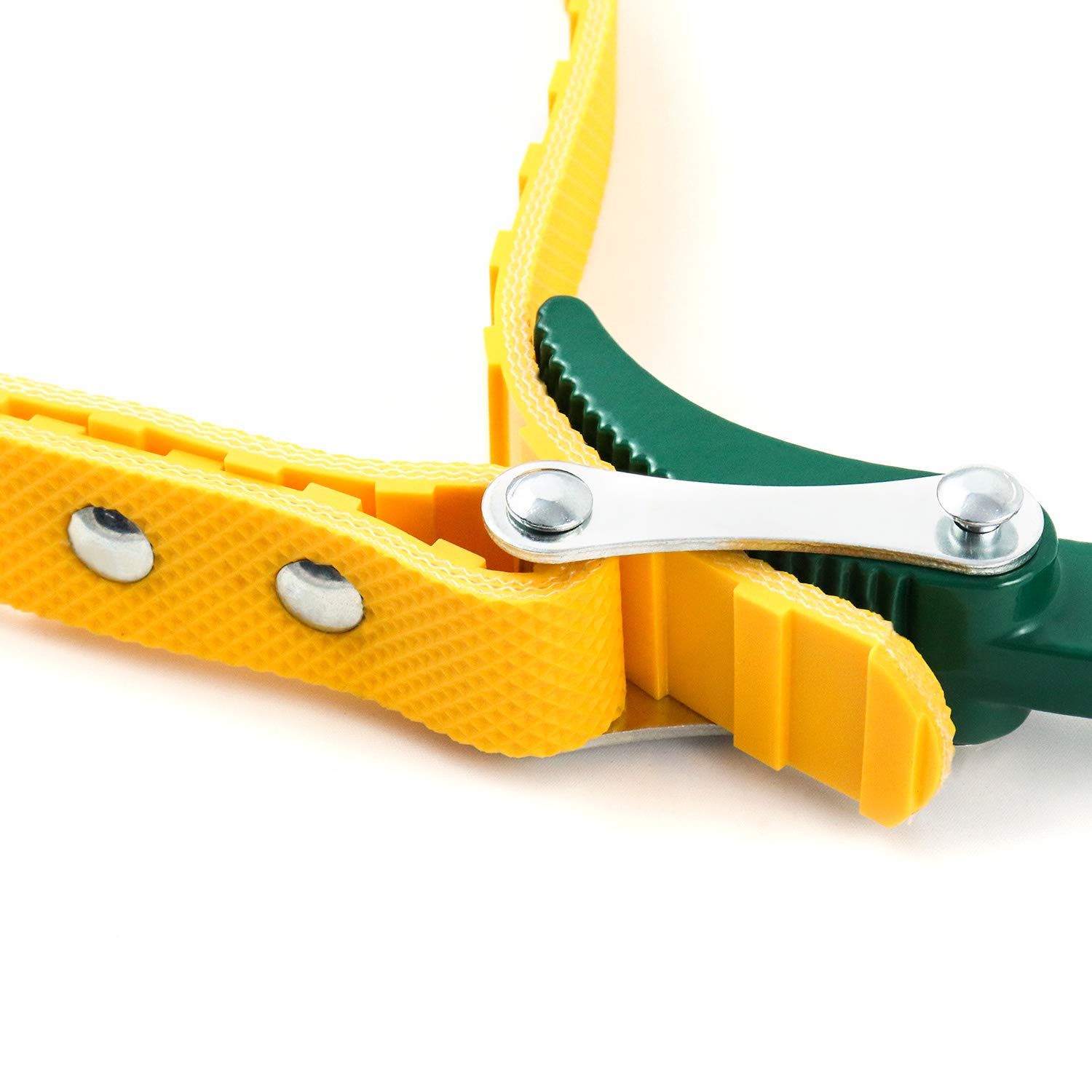 Strap Wrench 12 Inches, Water Filter Wrench Steel Handle Adjustable Strap Wrench for Replacing Water Filter, Pipe Joints, Oil Filter, Swimming Pool Connection (Green Handle, Yellow Strap) - Image 5