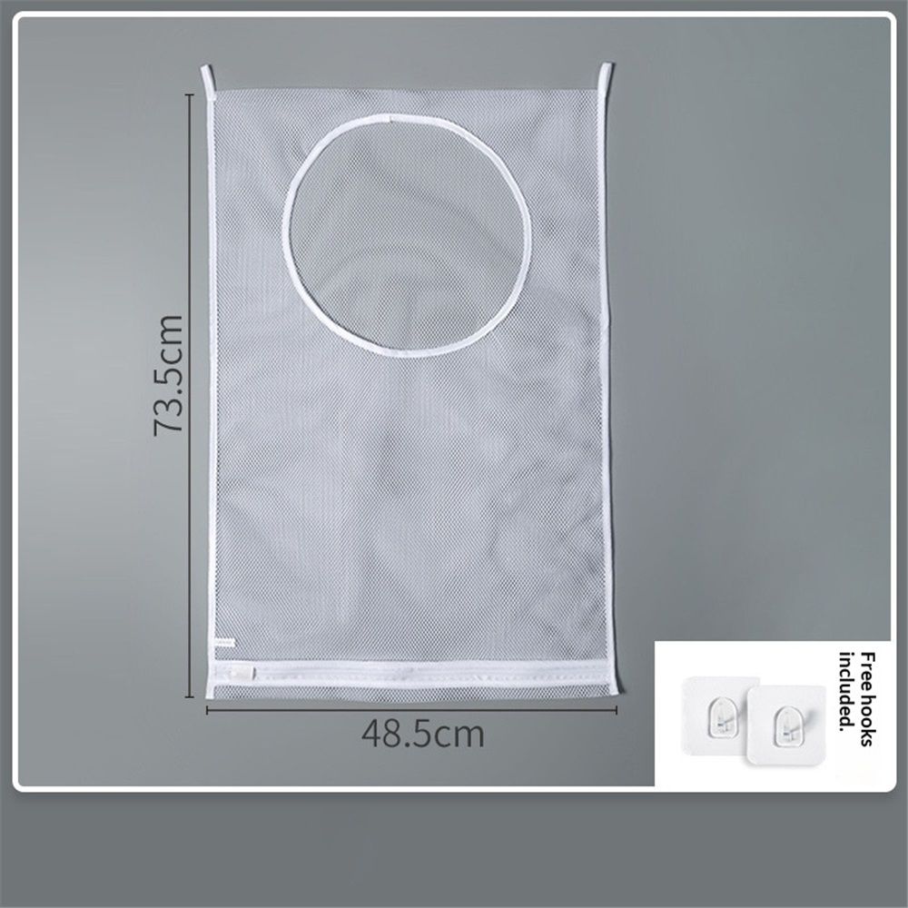 2 pack Hanging Laundry Hamper Bag, Portable Laundry Bag, 29 x 19 Inch Large Foldable Wall Hanging Laundry Basket with 2*2 Adhesive Hooks for Dirty Clothes Organization and Storage - Image 4