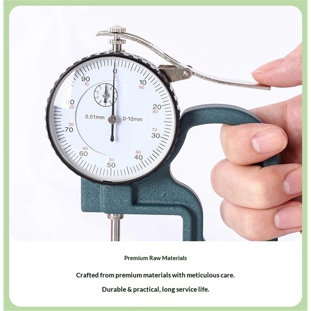 Dial Thickness Gauge, 0-10mm x 30mm / 1.18-inch Flat Head Thickness, Precision Round Dial, Indicator, Measuring Tool for Paper Leather Cloth Paper, Film, Wire 1 Pcss - Image 5