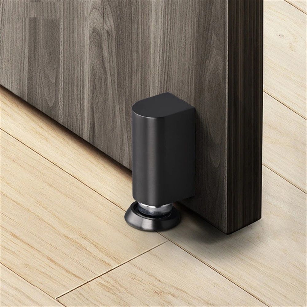 Silent Magnetic Door Stoppers - Matte Black Door Stopper, Stainless Steel Windproof Heavy Duty Gripper, Adjustable Height for Door Gaps, Keep Door Open - Image 2