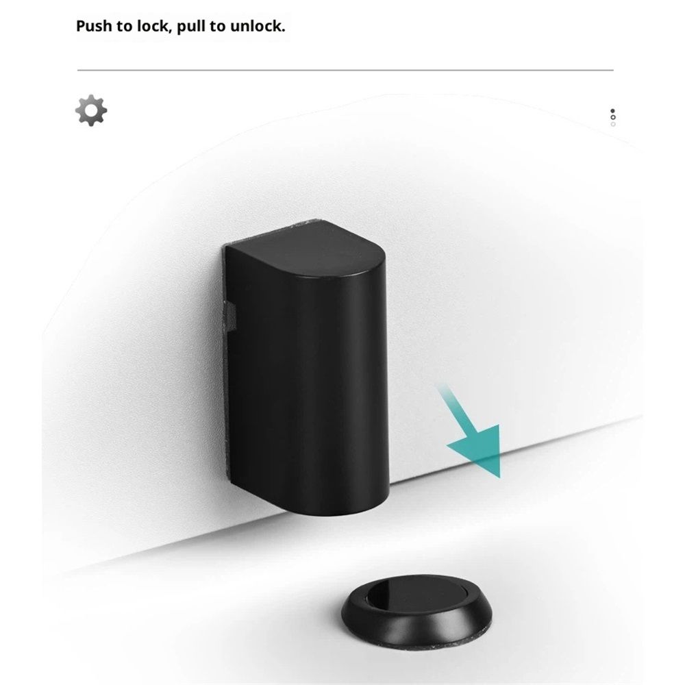 Silent Magnetic Door Stoppers - Matte Black Door Stopper, Stainless Steel Windproof Heavy Duty Gripper, Adjustable Height for Door Gaps, Keep Door Open - Image 3