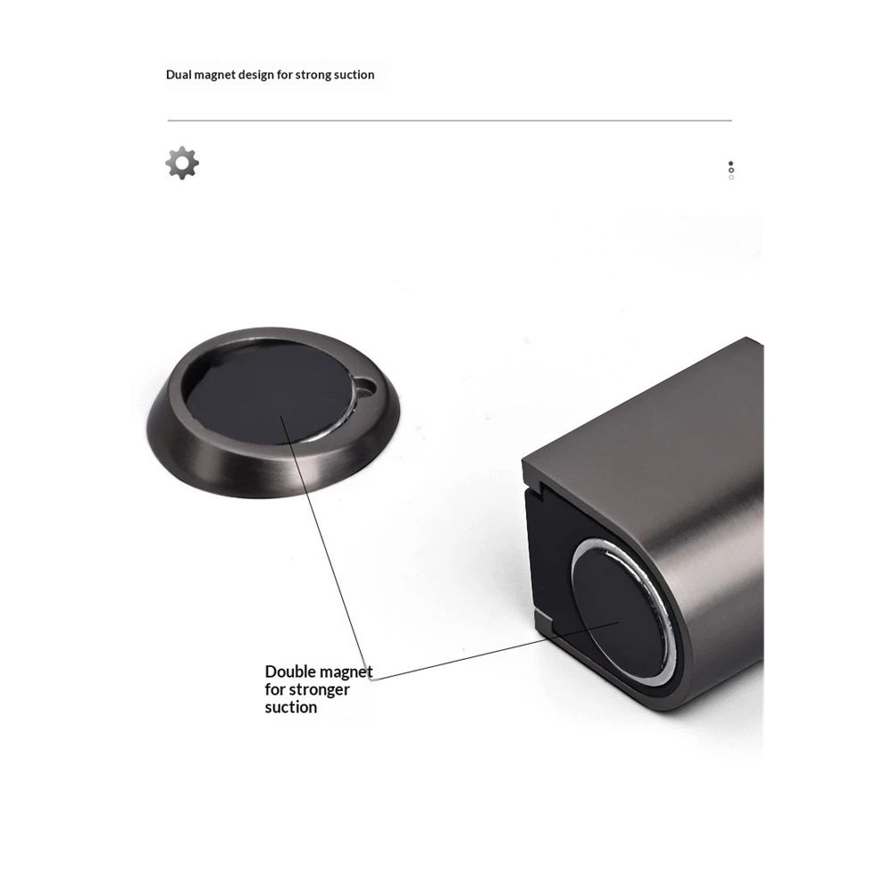 Silent Magnetic Door Stoppers - Matte Black Door Stopper, Stainless Steel Windproof Heavy Duty Gripper, Adjustable Height for Door Gaps, Keep Door Open - Image 4