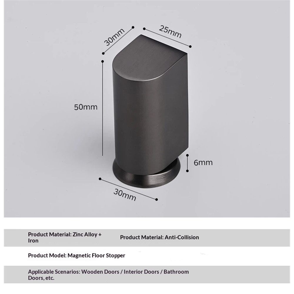 Silent Magnetic Door Stoppers - Matte Black Door Stopper, Stainless Steel Windproof Heavy Duty Gripper, Adjustable Height for Door Gaps, Keep Door Open - Image 5