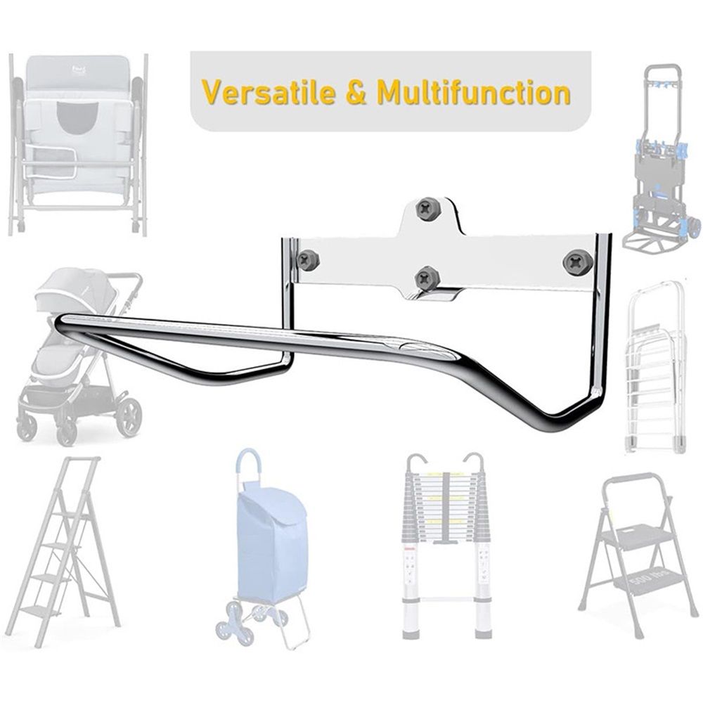 Ladder Hanger for Garage Wall, Ladder Storage Strollers and Folding Chair, Heavy Duty Lader Holder Rust Proof - Image 3
