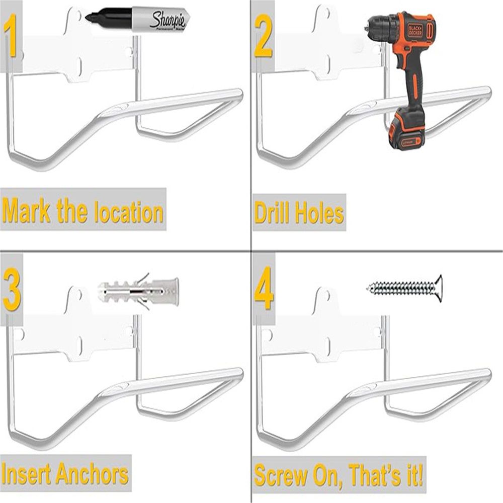 Ladder Hanger for Garage Wall, Ladder Storage Strollers and Folding Chair, Heavy Duty Lader Holder Rust Proof - Image 4