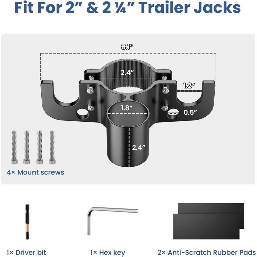 Upgraded Trailer Towing Organizer, 7 Way Plug Heavy Duty Trailer Chain Wire Harness Holder, Anti-Rust High Hardness Aluminum Metal RV Accessories - Image 4