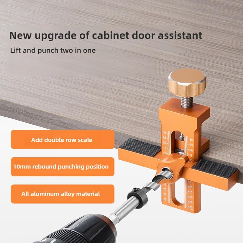 2-in-1 Cabinet Door Mounting Jig, Adjustable Cabinet Door Installation Positioner, Cabinet Door Positioning Tool Jig for Installing Frameless or Face Frame Cabinet Doors - Image 2