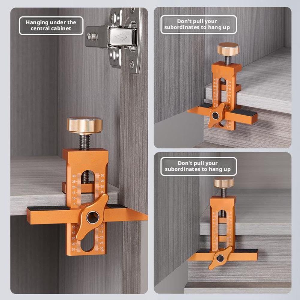 2-in-1 Cabinet Door Mounting Jig, Adjustable Cabinet Door Installation Positioner, Cabinet Door Positioning Tool Jig for Installing Frameless or Face Frame Cabinet Doors - Image 4