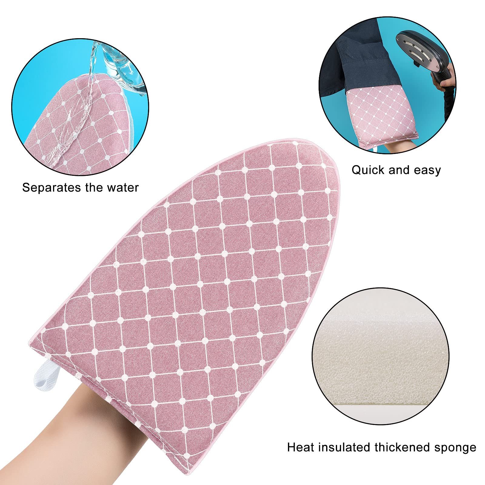 2 pack Garment Steamer Ironing Gloves Anti Steam Glove Heat Resistant Garment Steamer Mitt, Garment Steam Accessories for Clothes，pink - Image 3