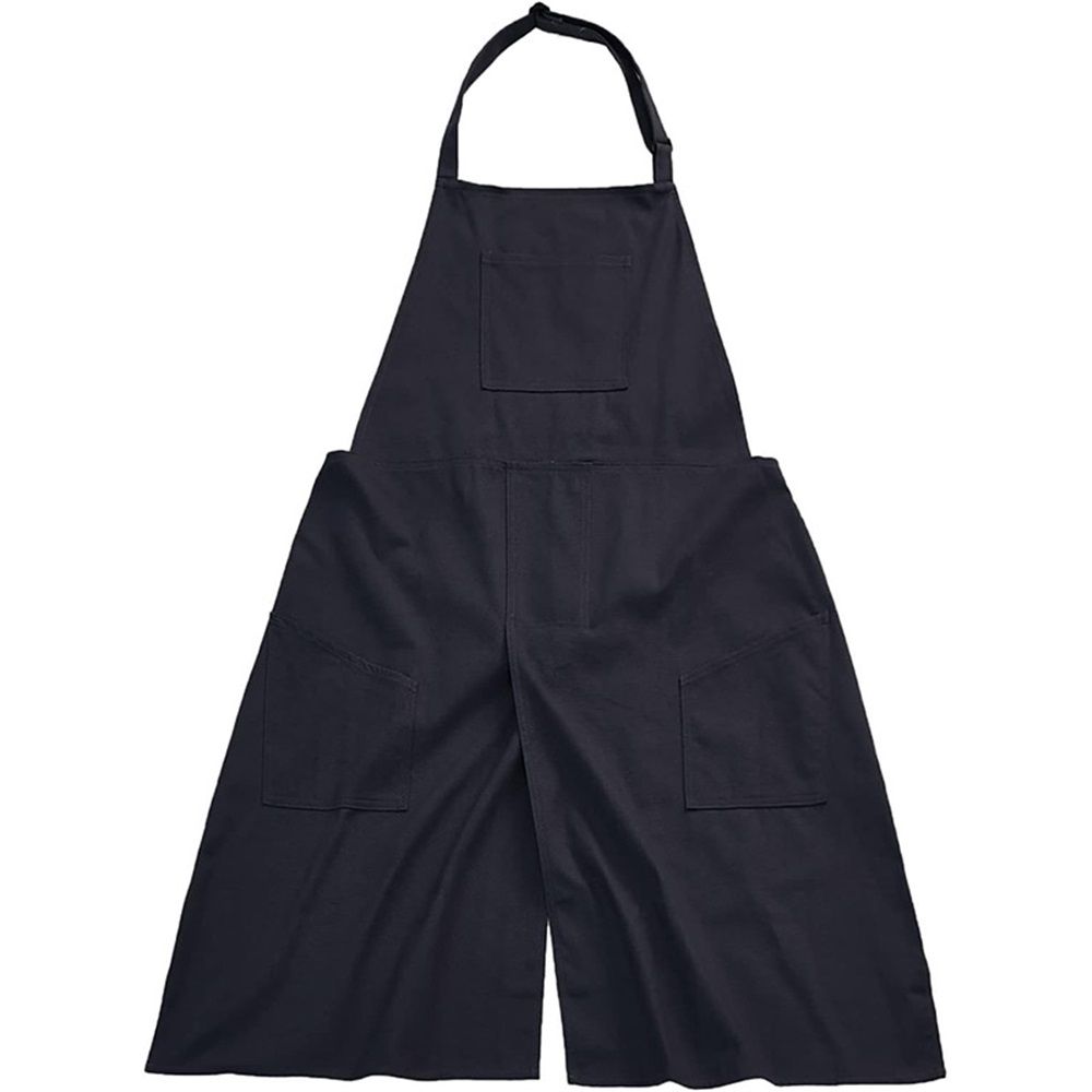 Pottery Apron Split Leg Long Artist Painting Aprons with 3 Pockets for Ceramics Clay Women Men（black） - Image 1