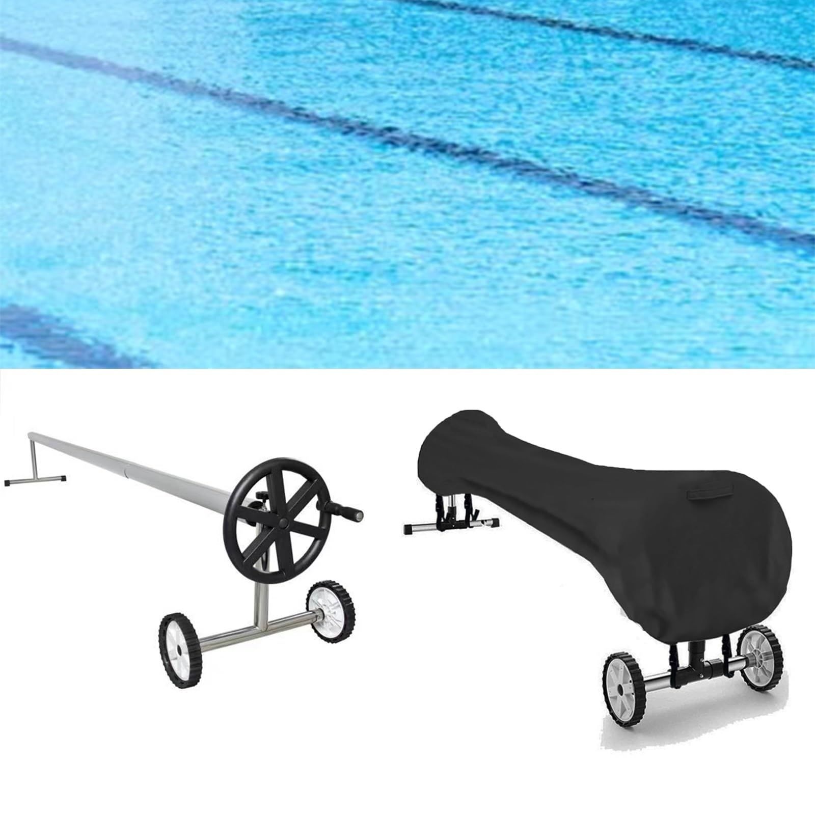 Swimming Pool Solar Reel Cover, 16 FT Pool Solar Protective Blanket Reel Cover, Waterproof Winter Reel Blanket Covers for Inground Pools - Image 5