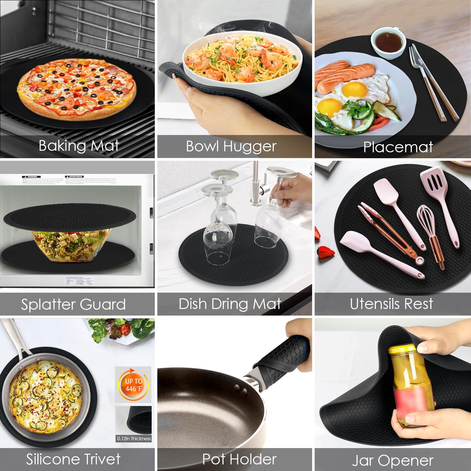 Silicone Microwave Mats, 12