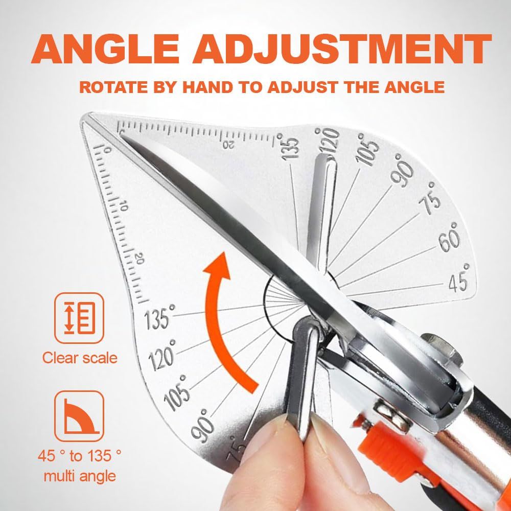 Miter Shears- Multifunctional Trunking Shears for Angular Cutting of Moulding and Trim, Adjustable at 45 to 135 Degree, Hand Tools for Cutting Soft Wood, Plastic, PVC - Image 4