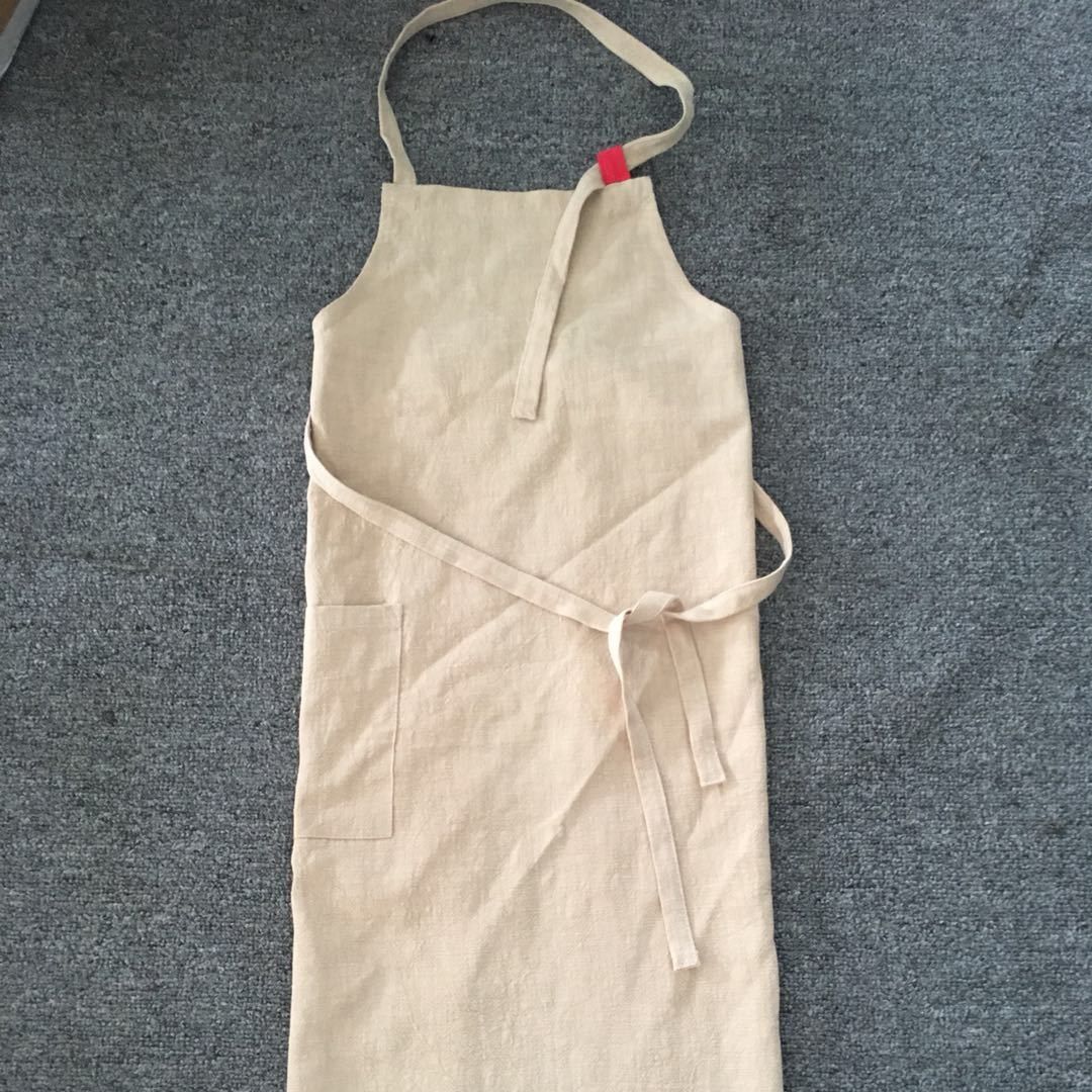 Kitchen Apron for Women & Men  Linen Cooking Aprons with pocket Cotton Long Apron X Back Kitchen Garden Florist Work Clothes Bib Dress - Image 5