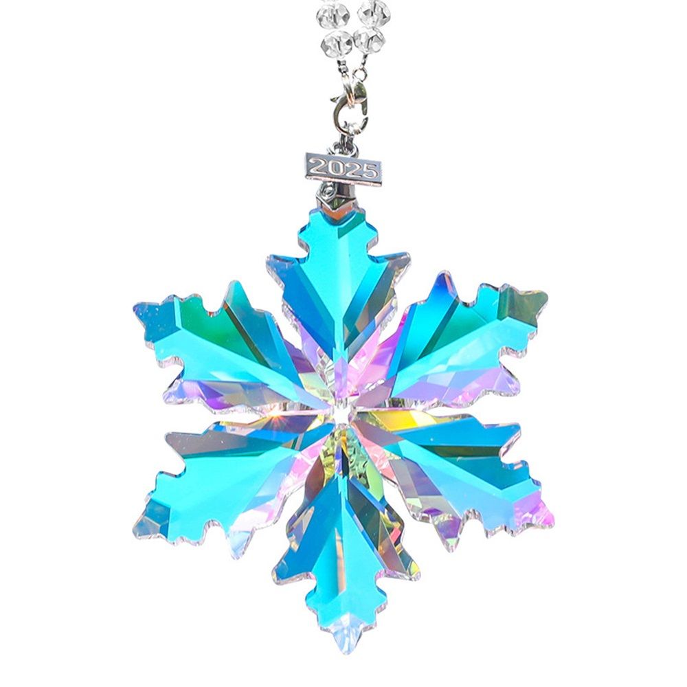 Annual Edition Christmas Snowflake Ornament,Crystal Christmas Ornaments 2025,Crystal Ornament for Christma Tree,Beautiful Ornaments for Women Girls - Image 1