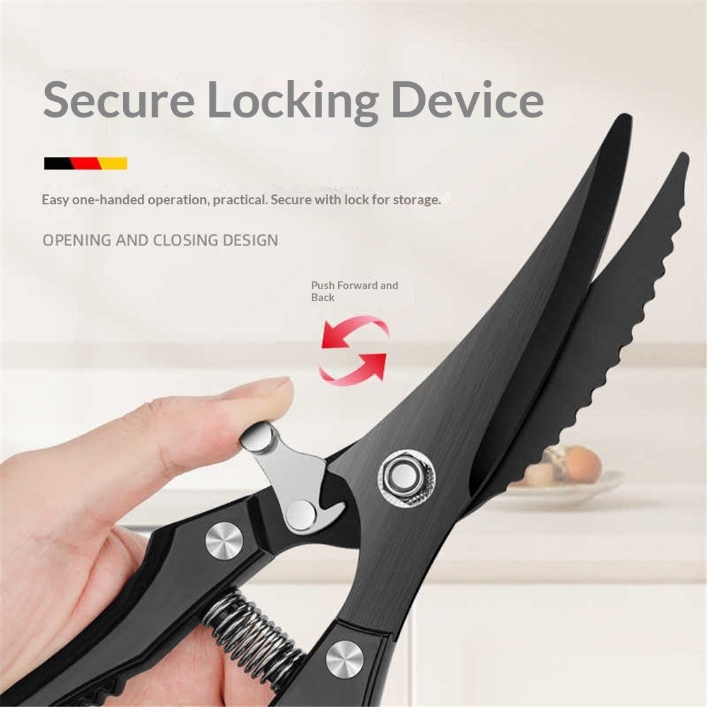 Poultry Scissors- Professional Heavy Duty Kitchen Shears for Spatchcocking Chicken and Meat Cutting- Multi-Purpose Kitchen Scissors for Food - Stainless Steel - Image 3