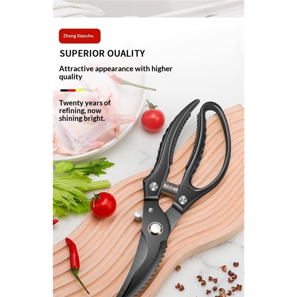 Poultry Scissors- Professional Heavy Duty Kitchen Shears for Spatchcocking Chicken and Meat Cutting- Multi-Purpose Kitchen Scissors for Food - Stainless Steel - Image 4