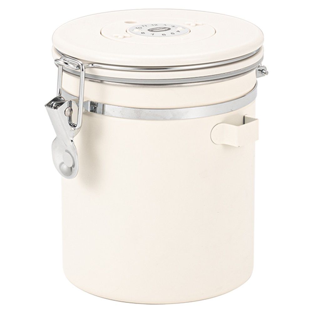 Coffee Canister Airtight Coffee Container Stainless Steel Coffee Bean Storage Container with Scoop Coffee Canister for Beans Grounds Sugar Flour Tea Cereal,1.8L ,Beige - Image 1