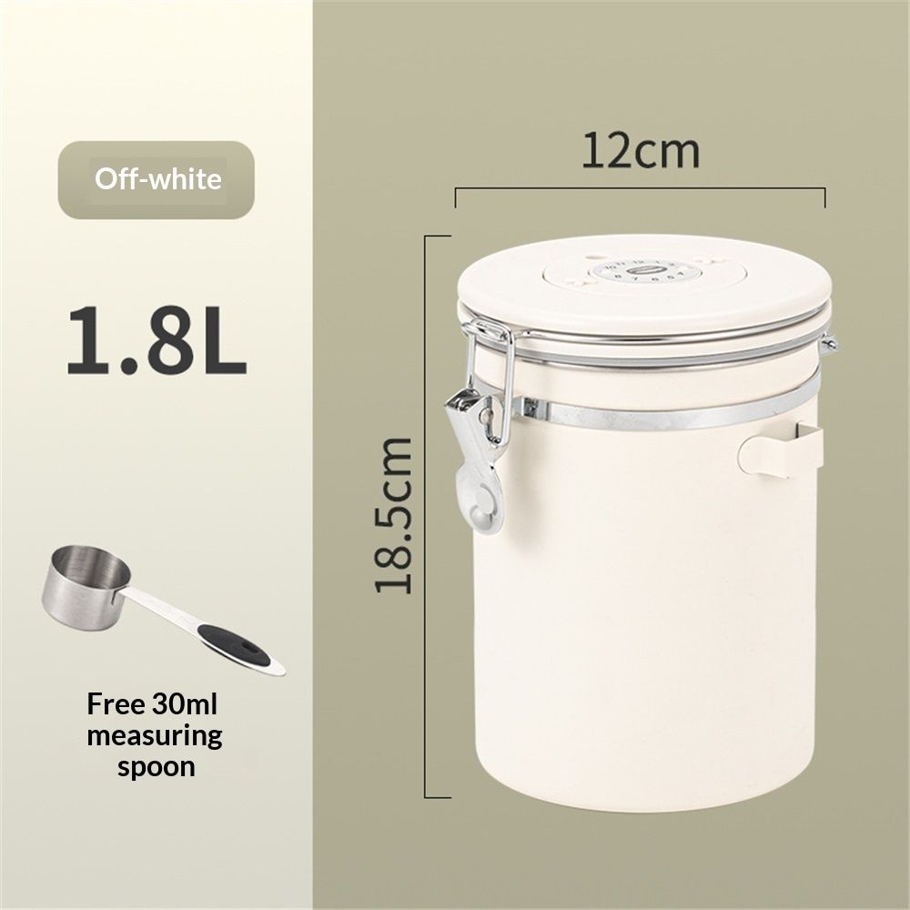 Coffee Canister Airtight Coffee Container Stainless Steel Coffee Bean Storage Container with Scoop Coffee Canister for Beans Grounds Sugar Flour Tea Cereal,1.8L ,Beige - Image 2