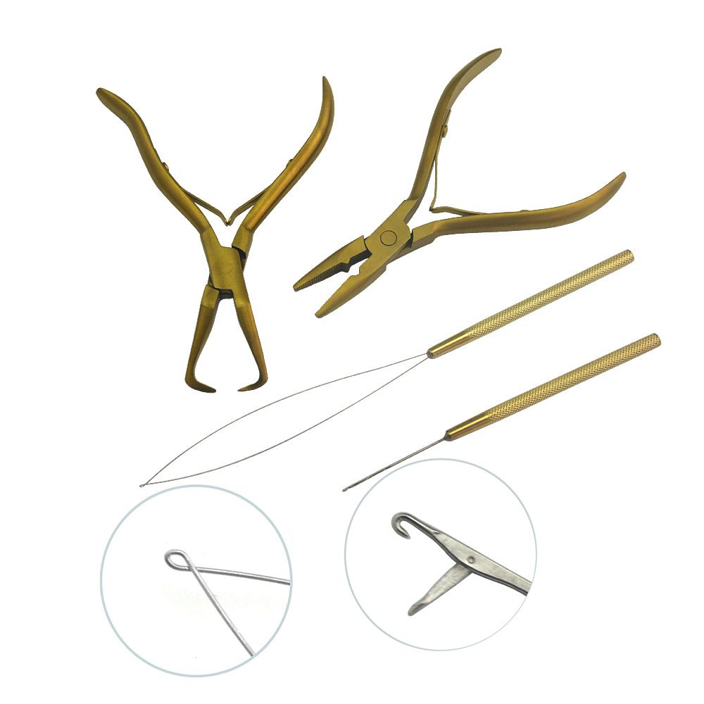 Professional Hair Extension Tools Kit, Hair Extensions Remover Pliers, Micro Links Beads Hair Pulling Hook & Microbead Ring Loop Tool Stainless Steel Hair Supplies Packed in Soft Case - Image 2