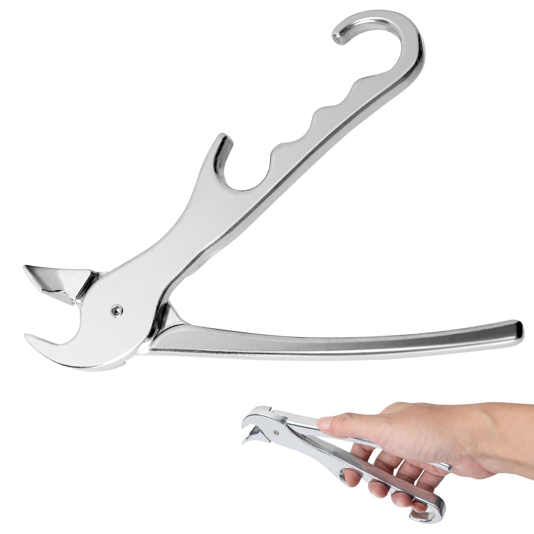 Pan Gripper, Premium Pizza Pan Gripper Aluminium Alloy, Heavy Duty Pizza Pan Tongs Stone Pot Clamp for Lifting Hot Plate, Bowl, Plate, Tray with Food Out from Microwave, - Image 1