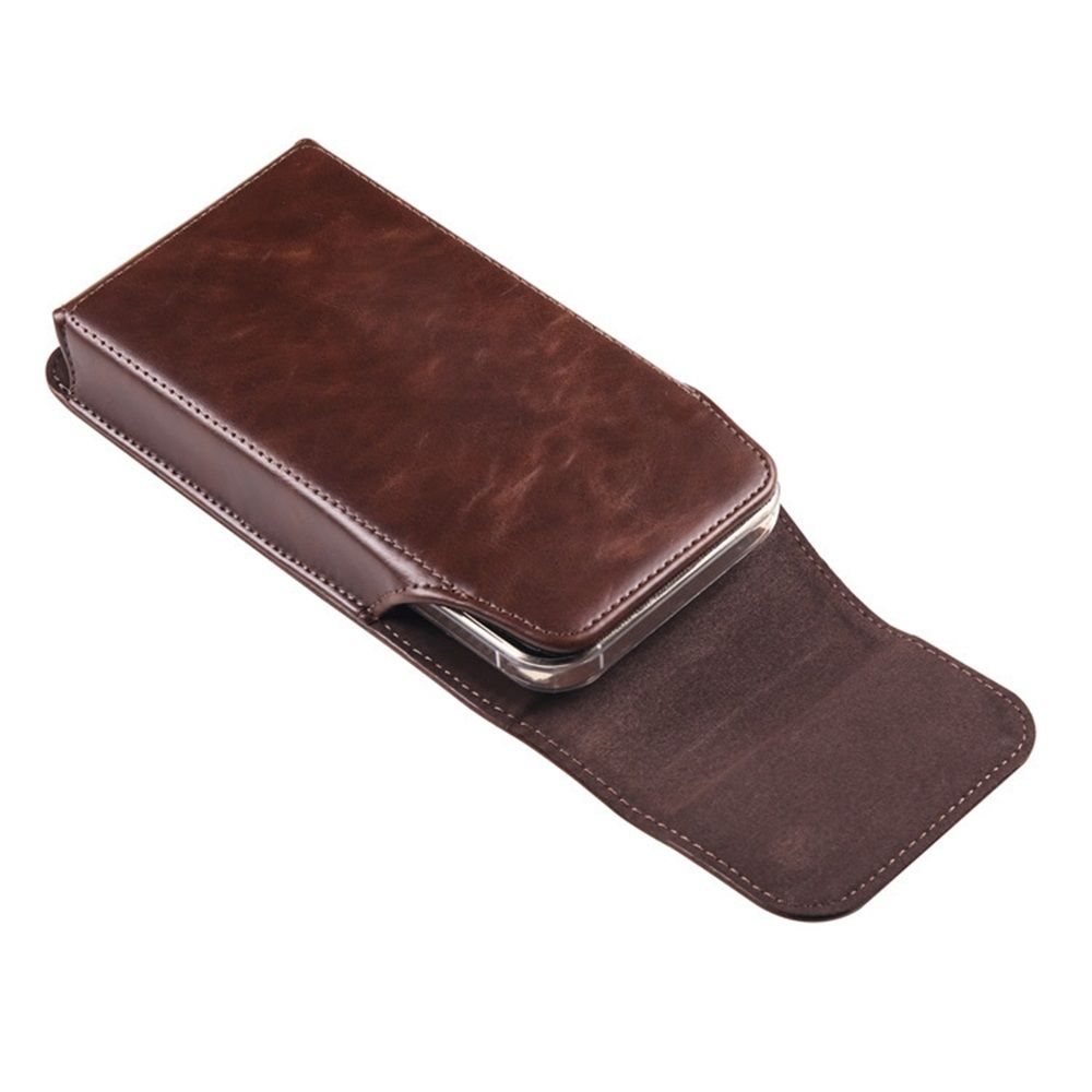 Leather Belt Clip Phone Case Men Waist Bag Holder Holster Pouch Mobile Phone Waist Bag for Mens(Coffee) - Image 2