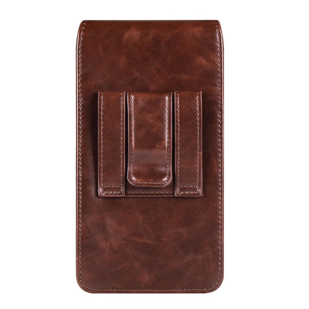 Leather Belt Clip Phone Case Men Waist Bag Holder Holster Pouch Mobile Phone Waist Bag for Mens(Coffee) - Image 4