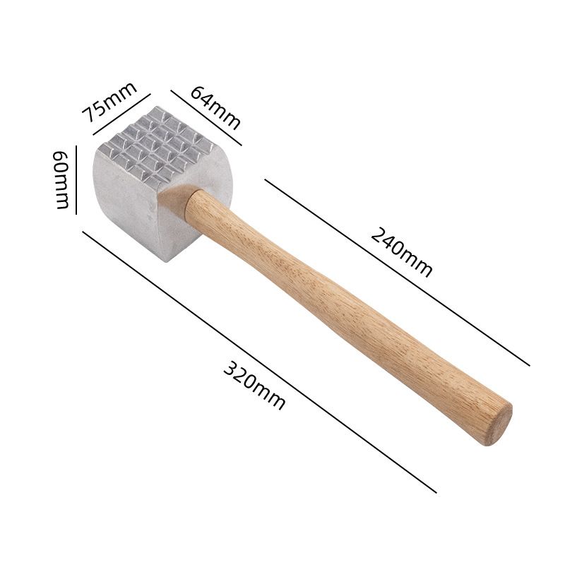 Foodservice  Wood Handle Aluminum Meat Tenderizer/Mallet/Hammer, home Western restaurant steak loosening meat hammer - Image 5