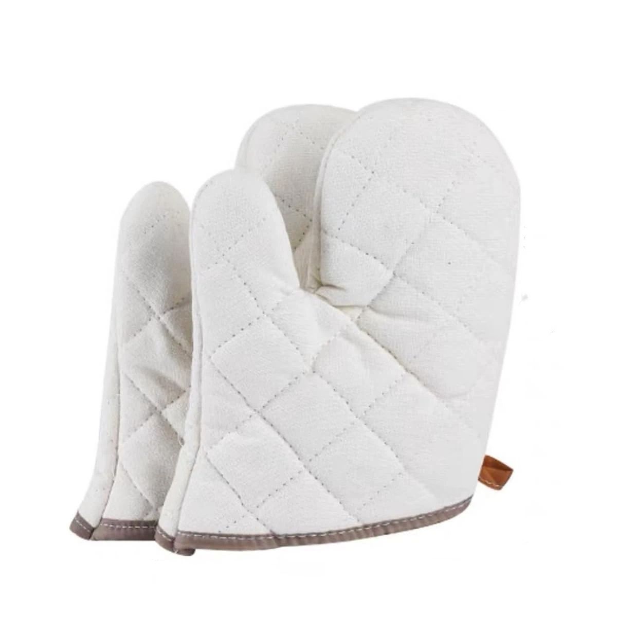 Cotton Oven a pair , High Heat Resistant Microwave Gloves, Kitchen Mitts for Baking,Cooking, BBQ, Small - Image 1