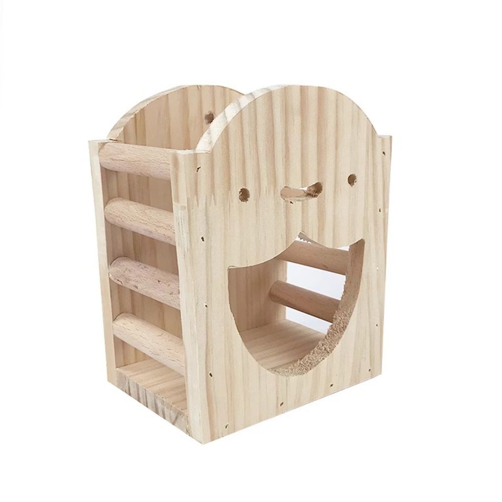 Rabbit Hay Feeder Rack Wood Grass Holder Less Wasted Hay Box Food Feeding Manger Hanging Hay Dispenser for Bunny Chinchilla Guinea Pigs Small Animals（Smiling Grass Frame） - Image 1