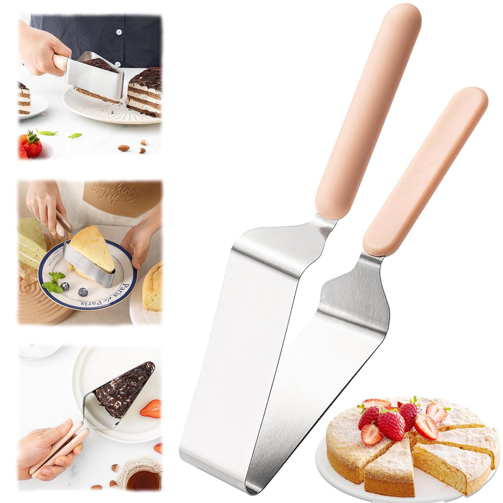 Cake Cutter, Stainless Steel Cake Knife and Server with Double Handle, Adjustable Cake Slicer for Cake Server, Pie Server, - Image 3